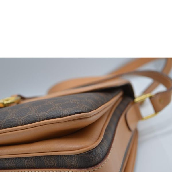53350 7 Celine Macadam Leather Line Flap Shoulder Bag