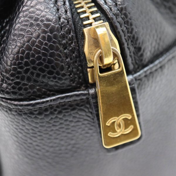 5610 7 Chanel Chain Tote Bag Leather Gold Metal Fittings Black
