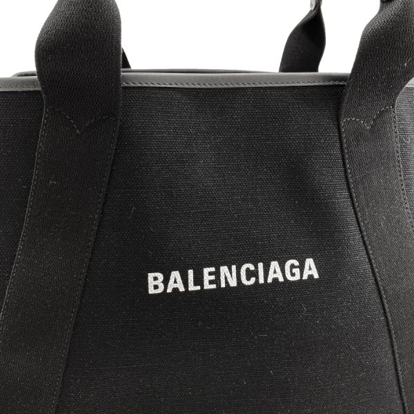 581292 aq38n 1000 06 BALENCIAGA Bag Tote Bag Navy Cabas M NAVY CAVAS M Canvas Black