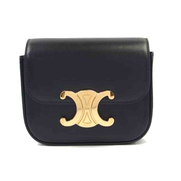 58369 1 Celine Mini Claude Shiny Calf Skin Bag Black