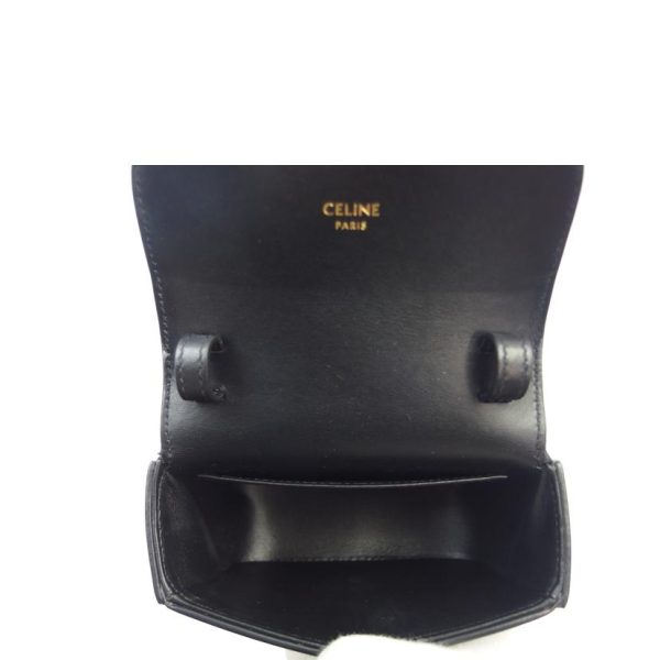 58369 3 Celine Mini Claude Shiny Calf Skin Bag Black