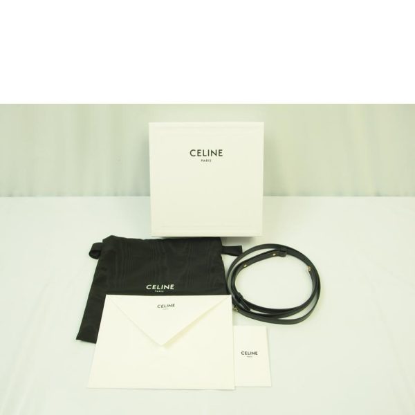 58369 5 Celine Mini Claude Shiny Calf Skin Bag Black