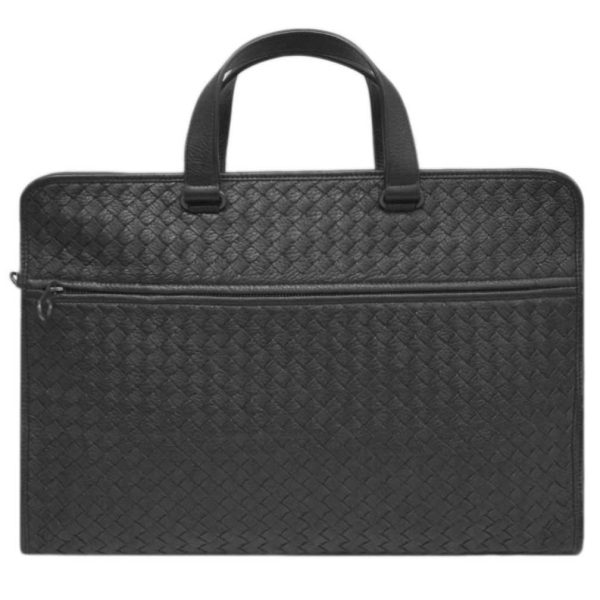 598201 vt262 1000 Bottega Veneta 2way Briefcase Intrecciato Cervo Nero Black