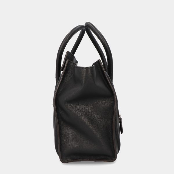 5cel16 00017 03 Celine Luggage Micro Shopper Tote Bag Leather Handbag Black