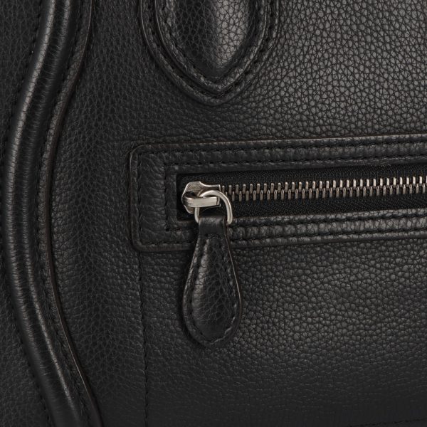 5cel16 00017 11 Celine Luggage Micro Shopper Tote Bag Leather Handbag Black