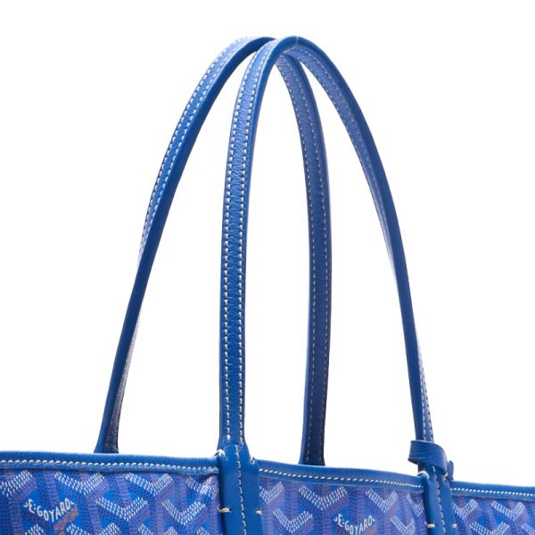 5rg4oymxprev3 5 Goyard Saint Louis Pm Coated Canvas Tote Bag Blue