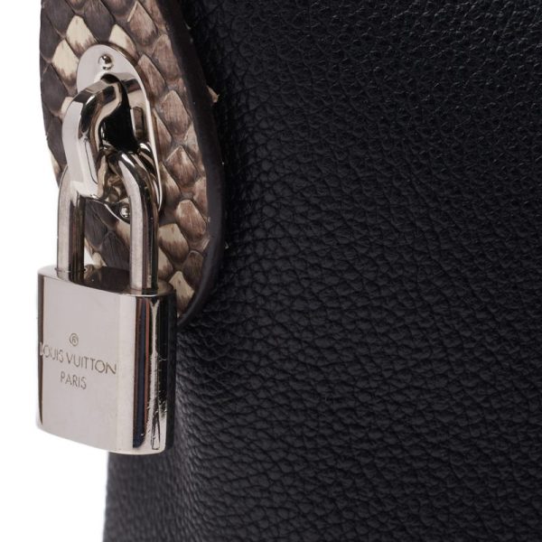 6 Louis Vuitton Parnassus Lockit MM Leather Handbag Noir