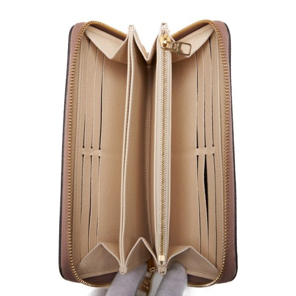6 Louis Vuitton Monogram Empreinte Leather Long Wallet Beige