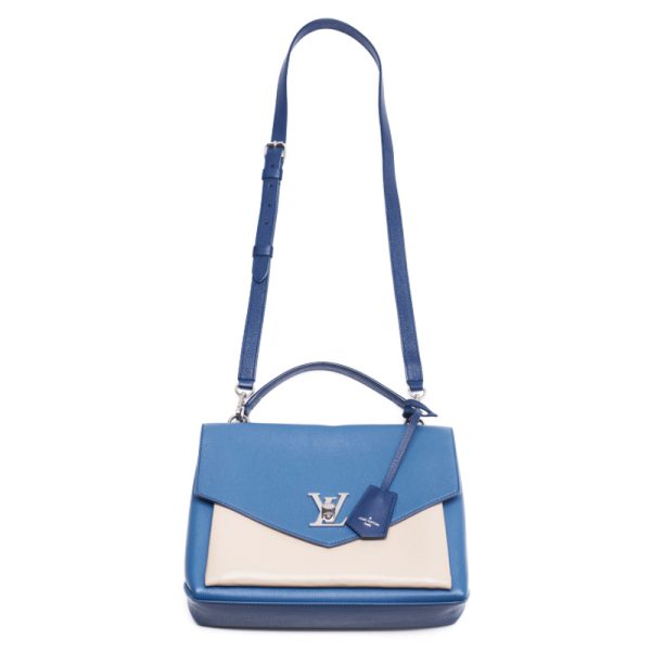 6 Louis Vuitton My Lock Me Taurillon Leather Handbag BlueIvory