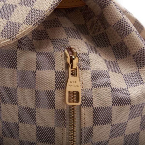 6 Louis Vuitton Damier Azur Slopen Leather Backpack Rucksack Brown