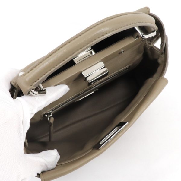 6 Fendi Peekaboo Small Nappa Leather Shoulder Bag Beige Greige