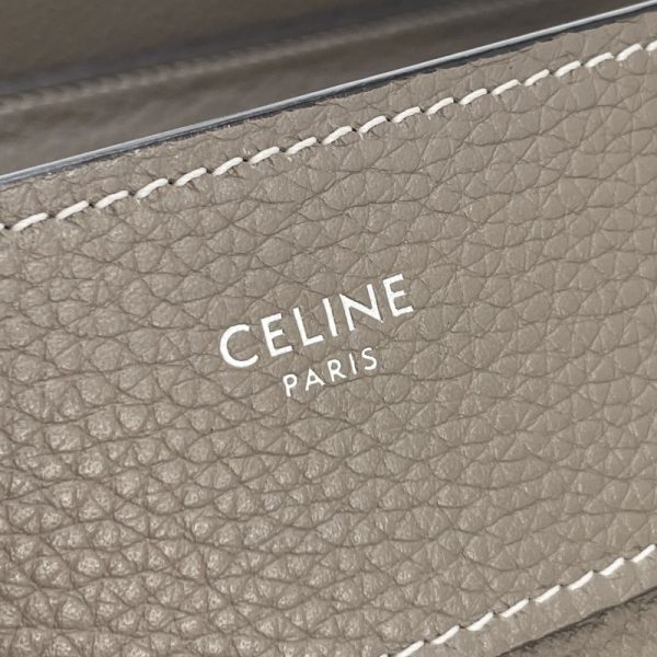 6 Celine Micro Luggage Drummed Calfskin Tote Bag Gray