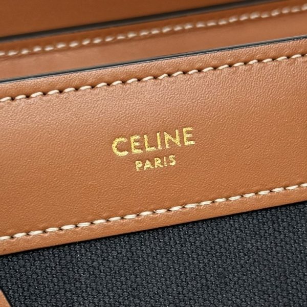 6 Celine Luggage Nano Denim Leather Shoulder Bag NavyBrown