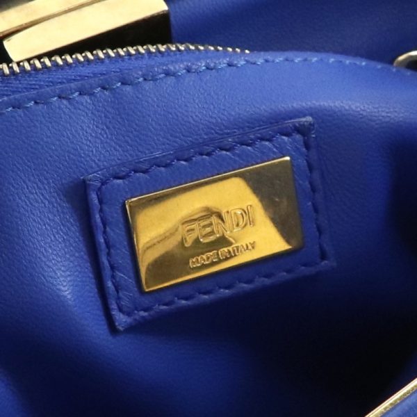 6 Fendi Peekaboo Small Nappa Leather Shoulder Bag Blue