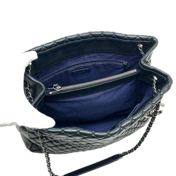 6 Chanel Matelasse Coco Mark Shoulder Bag Black Navy
