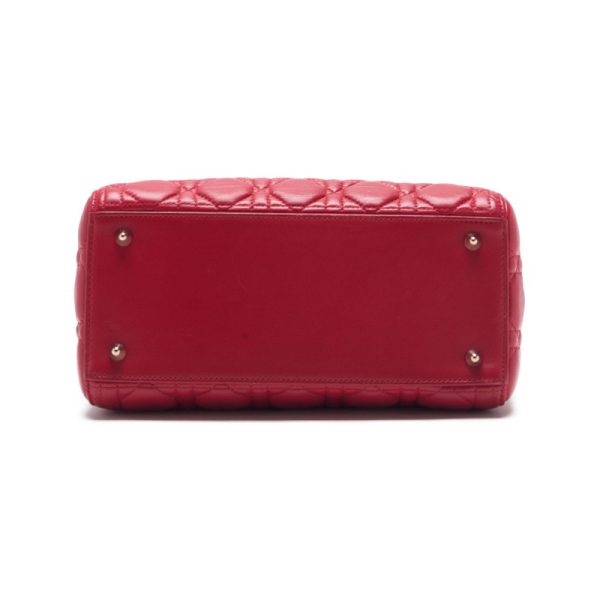 6 Dior Cannage Lambskin Handbag Red