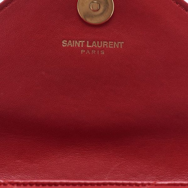 6 Saint Laurent V flap Chain Lambskin Shoulder Bag Red