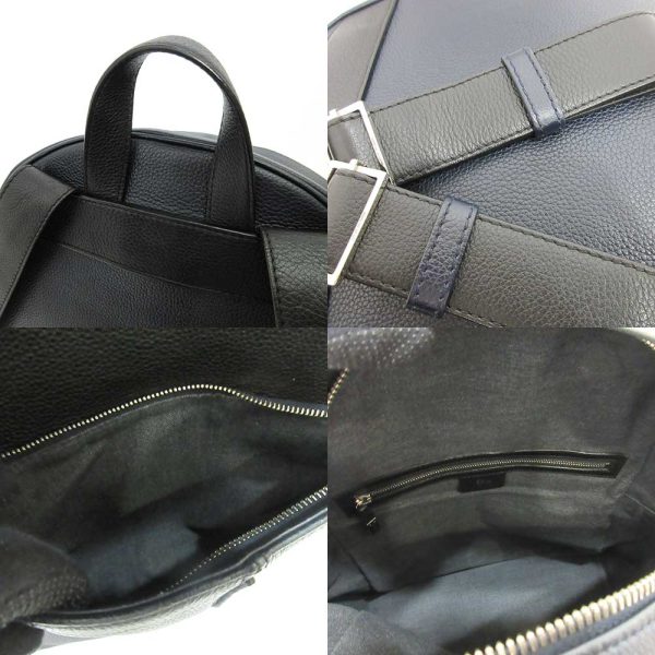 6 di230106 1ta 03 Dior Homme Large Leather Backpack Navy