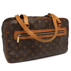 600 30 Louis Vuitton Neverfull MM Monogram Canvas Leather Shoulder Bag Brown