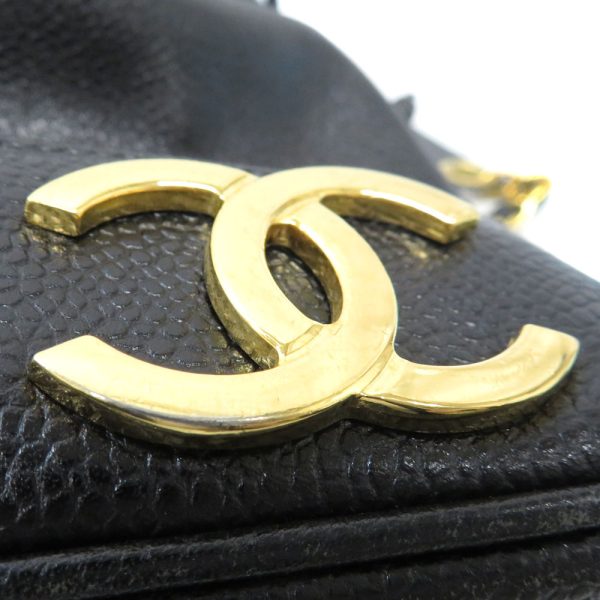 6242 15 Chanel Coco Caviar Skin Chain Shoulder Bag Black