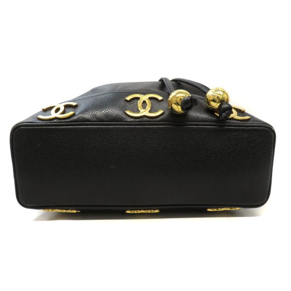 6242 4 Chanel Coco Caviar Skin Chain Shoulder Bag Black