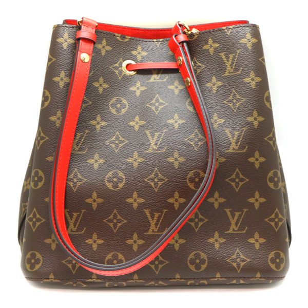 626 2 LOUIS VUITTON NeoNoe Shoulder Bag Monogram Canvas Coquelicot BrownRed