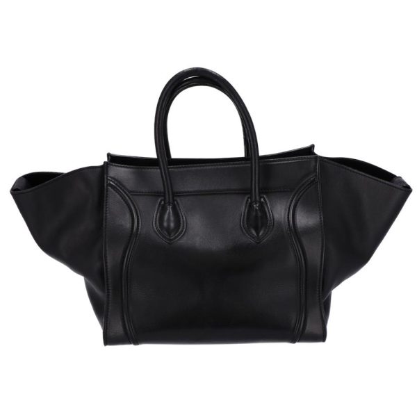 64517 2 Celine Phantom Leather Luggage Back Tote Hand Bag Black