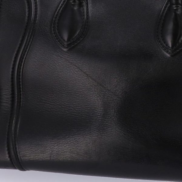 64517 8 Celine Phantom Leather Luggage Back Tote Hand Bag Black