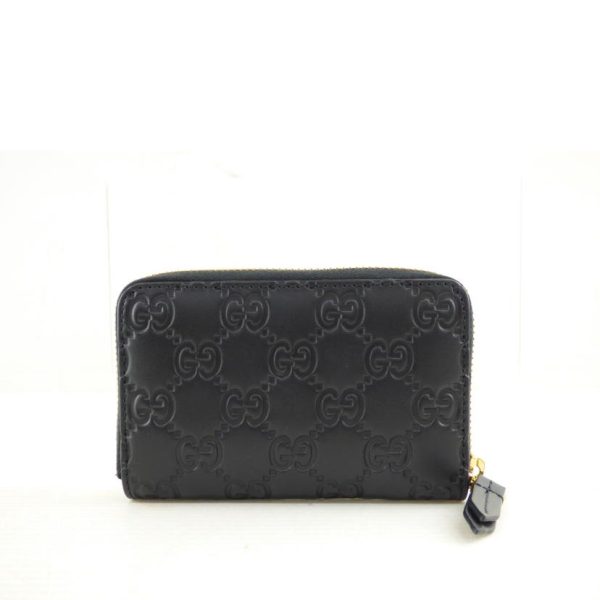 65929 2 Gucci Shima Round Zipper Card Coin Purse Black