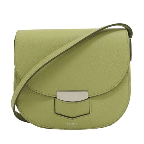 66822 1 Celine Trotter Leather Small Shoulder Bag Green