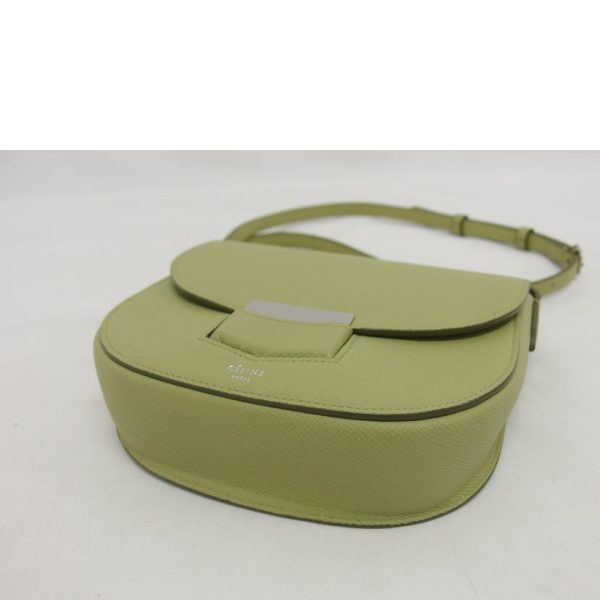 66822 3 Celine Trotter Leather Small Shoulder Bag Green