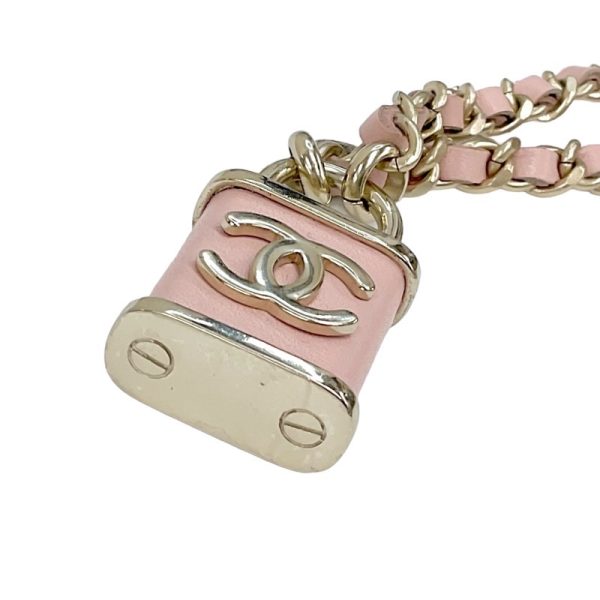 6686 5 CHANEL Pendant Choker Pink Necklace Gold