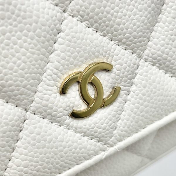 7 Chanel Matelasse Caviar Skin Shoulder Bag White