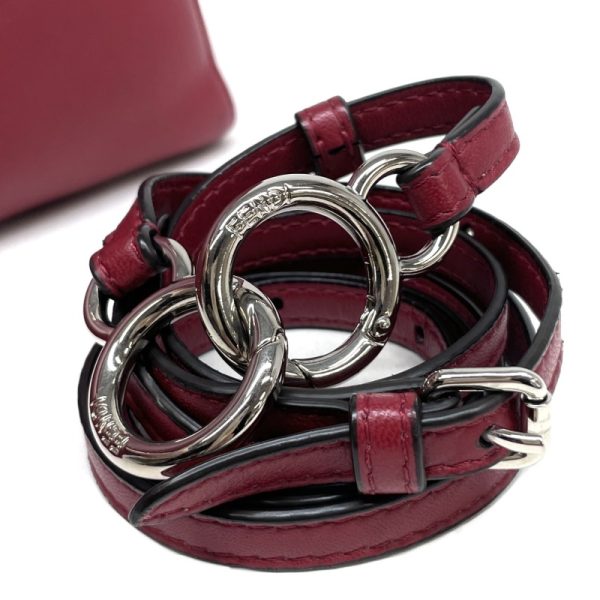 7 Fendi Peekaboo Small Nappa Leather Python Shoulder Bag Red