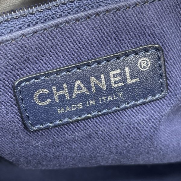 7 Chanel Matelasse Coco Mark Shoulder Bag Black Navy