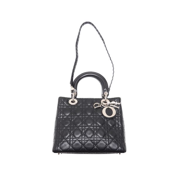 7 Dior Lady Dior Cannage Lambskin Handbag Black