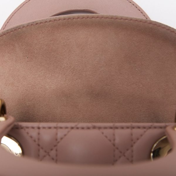 7 Dior Cannage Lambskin Handbag Pink Beige