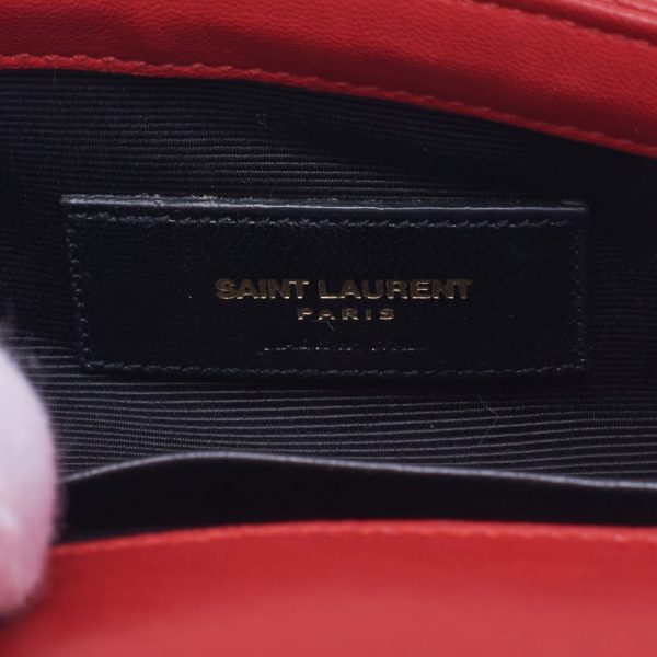 7 Saint Laurent V flap Chain Lambskin Shoulder Bag Red