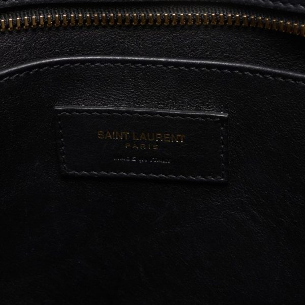 7 Saint Laurent Baby Cabas Leather Handbag Black