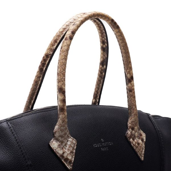 7 Louis Vuitton Parnassus Lockit MM Leather Handbag Noir