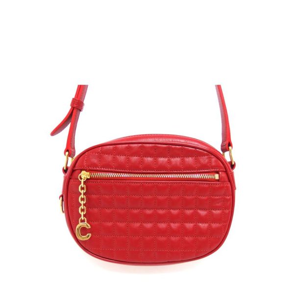 70083 2 Celine C Charm Small Camera Bag Red