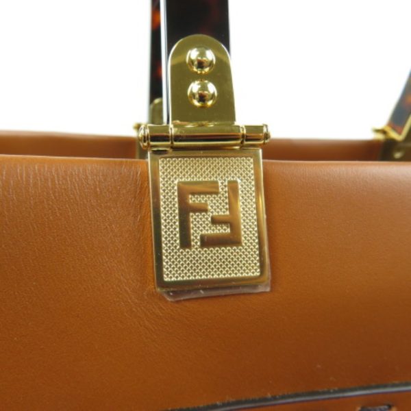 72066 7 Fendi Sunshine Shopper Tote Bag Leather Brown