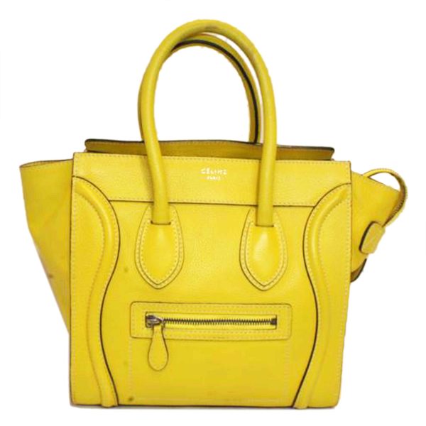 Celine Micro Luggage Shopper Bag Yellow