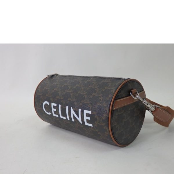 73068 3 Celine Triomphe Canvas Cylinder Bag Tan