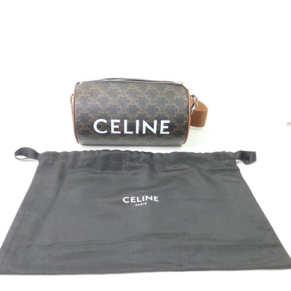 73068 7 Celine Triomphe Canvas Cylinder Bag Tan