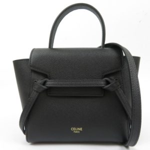 76393 1 Celine 2way Belt Bag Pico Crossbody Current Shoulder Bag Leather Black