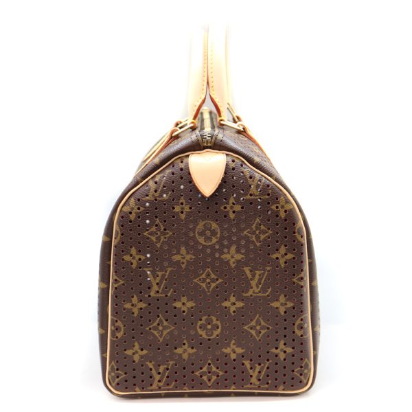 7648 3 Louis Vuitton Monogram Perforated Speedy 30 ShoulderHandbag Brown Pinkish Peach