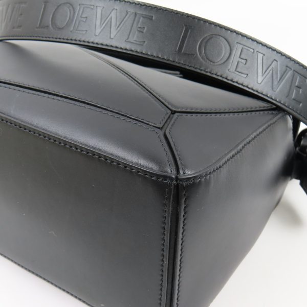 79393 3 Loewe Puzzle Bag Small 2way Shoulder Bag Handbag Calf Black