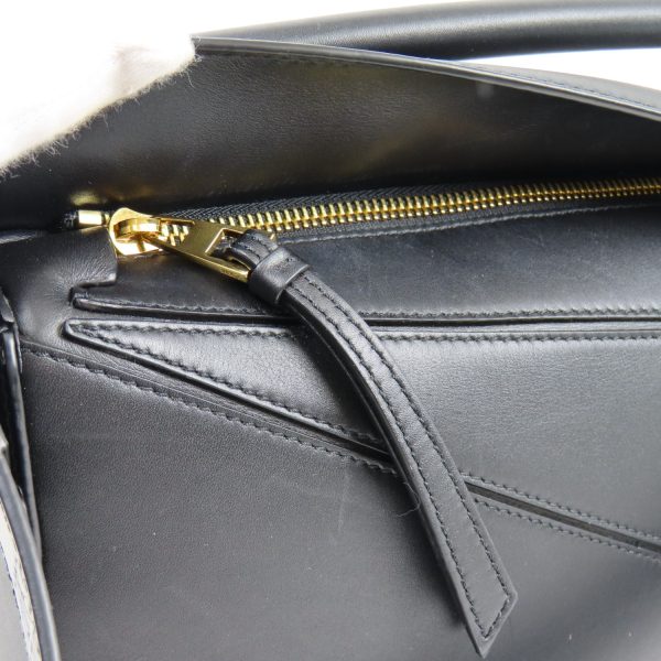 79393 9 Loewe Puzzle Bag Small 2way Shoulder Bag Handbag Calf Black