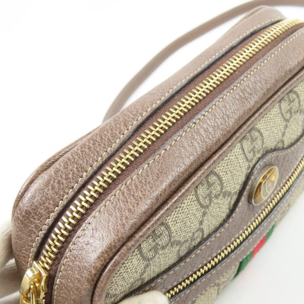 79486 10 Gucci Ophidia Mini Bag Current Crossbody Sherry Line Shoulder Bag GG Supreme Canvas Beige